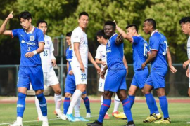 上海申花蓝白争霸赛第二场比赛白队凭借金信煜的进球 1球小胜