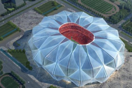 广州恒大足球场建筑新方案寓意为莲冠