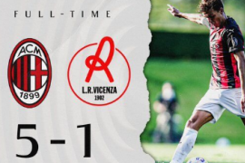 意甲传统豪门AC米兰和意乙球队维琴察进行了一场友谊赛