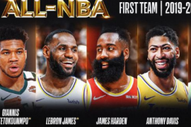 NBA官方公布了本赛季最佳阵容 詹姆斯和字母哥领衔一阵
