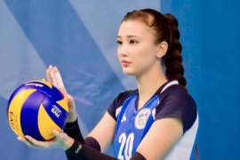 哈萨克斯坦女排萨宾娜成为了世界排球界第7位粉丝数量破百万的
