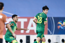 亚冠小组赛最后一轮比赛国安1-1战平清莱联