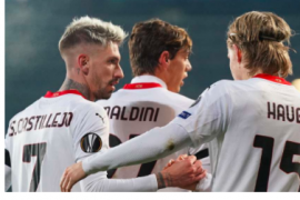 欧联杯小组赛第6轮AC米兰客场对阵布拉格斯巴达
