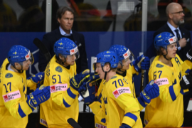 瑞典队在拉脱维亚首都里加的奥林匹克体育中心痛击瑞士队取得场胜利