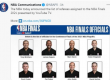 NBA通讯曝光了吹罚总决赛的裁判员名单