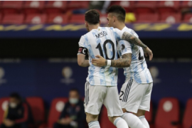 美洲杯半决赛阿根廷在常规时间与哥伦比亚踢成了1-1