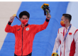 在东京奥运会体操男子个人全能决赛上选手肖若腾拿到了银牌