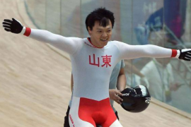 第十四届全运会场地自行车男子凯林赛决赛中山东队选手张淼获得冠军