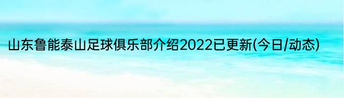 山东鲁能泰山足球俱乐部介绍2022已更新(今日/动态)
