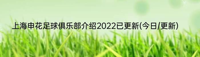 上海申花足球俱乐部介绍2022已更新(今日/更新)