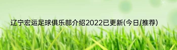 辽宁宏运足球俱乐部介绍2022已更新(今日/推荐)