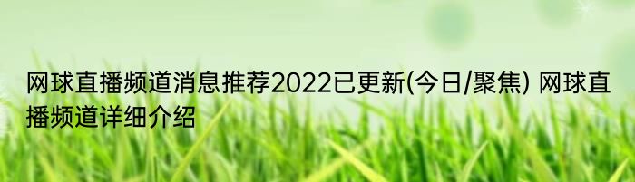 网球直播频道消息推荐2022已更新(今日/聚焦) 网球直播频道详细介绍