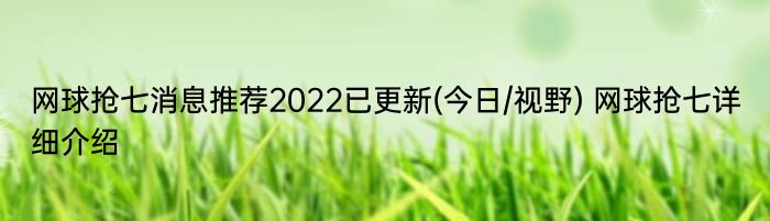 网球抢七消息推荐2022已更新(今日/视野) 网球抢七详细介绍