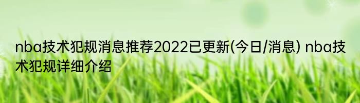 nba技术犯规消息推荐2022已更新(今日/消息) nba技术犯规详细介绍