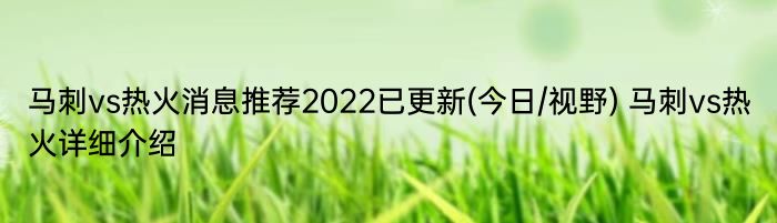 马刺vs热火消息推荐2022已更新(今日/视野) 马刺vs热火详细介绍