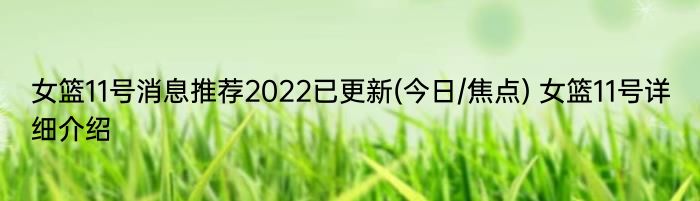 女篮11号消息推荐2022已更新(今日/焦点) 女篮11号详细介绍