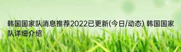 韩国国家队消息推荐2022已更新(今日/动态) 韩国国家队详细介绍