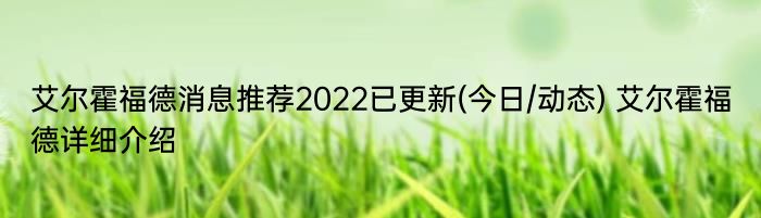 艾尔霍福德消息推荐2022已更新(今日/动态) 艾尔霍福德详细介绍