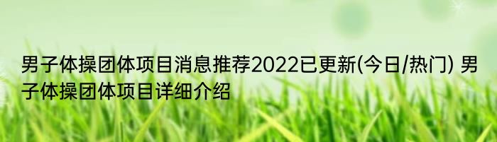男子体操团体项目消息推荐2022已更新(今日/热门) 男子体操团体项目详细介绍