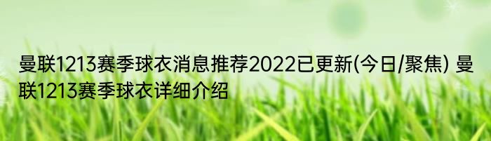 曼联1213赛季球衣消息推荐2022已更新(今日/聚焦) 曼联1213赛季球衣详细介绍