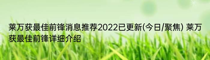 莱万获最佳前锋消息推荐2022已更新(今日/聚焦) 莱万获最佳前锋详细介绍