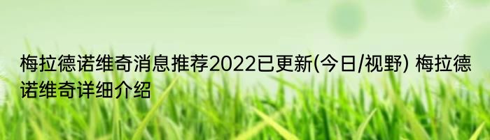 梅拉德诺维奇消息推荐2022已更新(今日/视野) 梅拉德诺维奇详细介绍