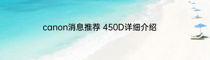 canon消息推荐 450D详细介绍