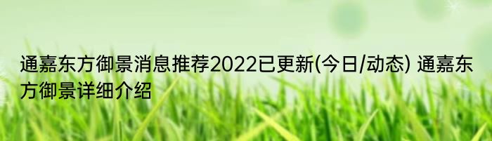 通嘉东方御景消息推荐2022已更新(今日/动态) 通嘉东方御景详细介绍