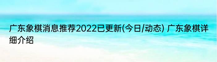 广东象棋消息推荐2022已更新(今日/动态) 广东象棋详细介绍