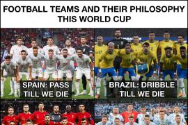 球队风格：西班牙传球至死、巴西突破至死...阿根廷碰梅西你就死